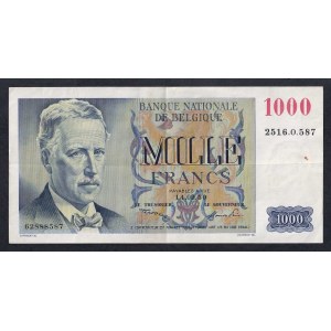 Belgium, 1000 Francs, 1950, VF