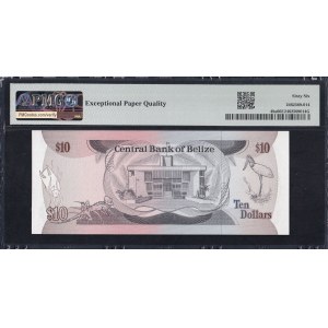 Belize, 10 Dollars, 1987, Gem UNC 66 EPQ