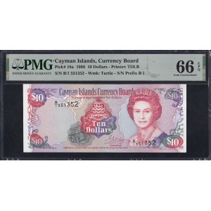 Cayman Islands, 10 Dollars, 1996, Gem UNC 66 EPQ