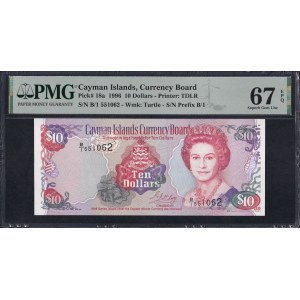 Kaimaninseln, 10 Dollar, 1996, Superb Gem UNC 67 EPQ