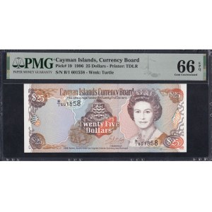 Cayman Islands, 25 Dollars, 1996, Gem UNC 66 EPQ