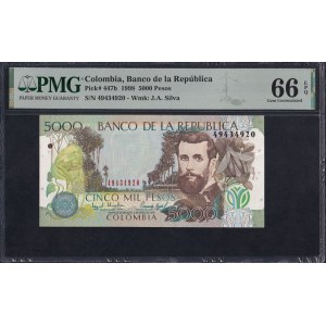 Colombia, 5000 Pesos, 1998, Gem UNC 66 EPQ