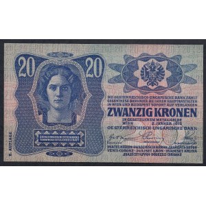 Czechoslovakia, 20 Korun, 1913 (1919), UNC