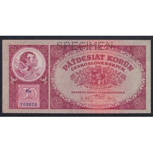 Czechoslovakia, 50 Korun, 1929, UNC, SPECIMEN