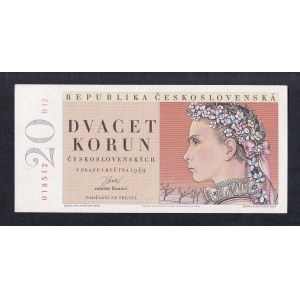 Czechoslovakia, 20 Korun, 1949, AU