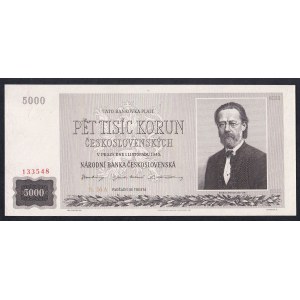 Czechoslovakia, 5000 Korun, 1945, aUNC