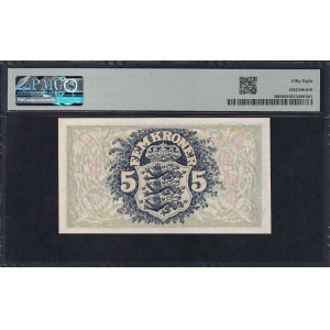 Dánsko, 5 korún, 1942, stav Choice, približne UNC 58