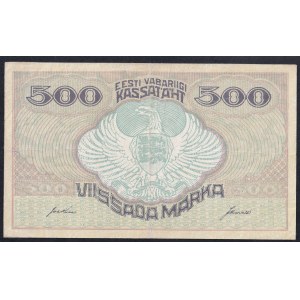 Estonia, 500 Marks, 1920-21, VF, Restored