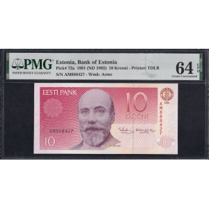 Estonia, 10 Krooni, 1991 (1992), Choice UNC 64 EPQ