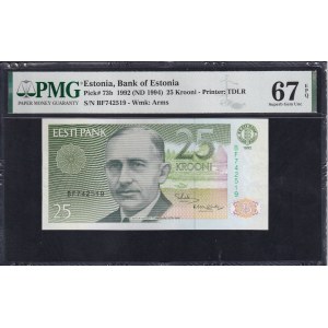 Estonia, 25 Krooni, 1992 (1994), Superb Gem UNC 67 EPQ