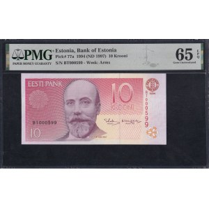 Estónsko, 10 kroonov, 1994 (1997), Gem UNC 65 EPQ