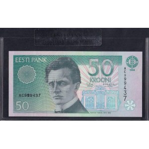 Estonsko, 50 kroonů, 1994, UNC, bankovní obálka