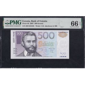 Estonia, 500 Krooni, 2007, Gem UNC 66 EPQ