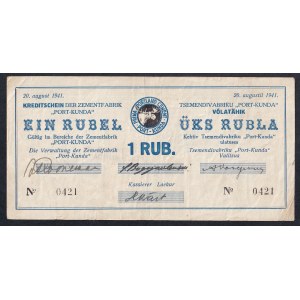 Estonia, 1 Ruble, 1941, VF, Port-Kunda