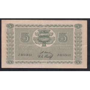Finsko, 5 mark, 1922, VF