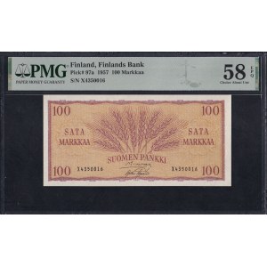 Finland, 100 Markkaa, 1957, Choice About UNC 58 EPQ