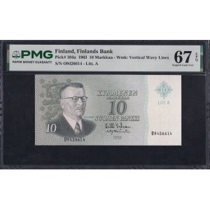 Finland, 10 Markkaa, 1963, Superb Gem UNC 67 EPQ