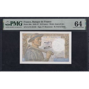 France, 10 Francs, 1942-47, Choice UNC 64