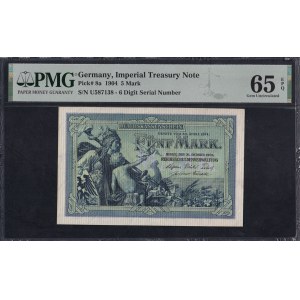 Niemcy, 5 marek, 1904 r., Gem UNC 65 EPQ