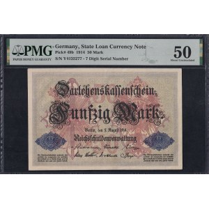 Germany, 50 Mark, 1914, About UNC 50