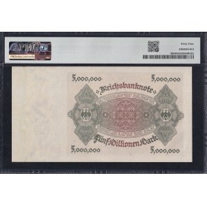 Německo, 5 milionů marek, 1923, výborný stav UNC 64