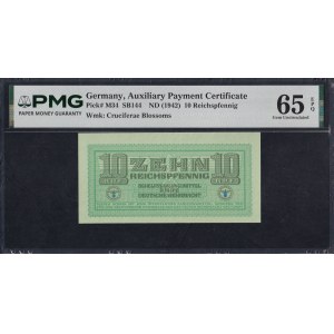 Germany, 10 Reichspfennig, 1942, Gem UNC 65 EPQ