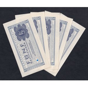 Germany, Set of 5 banknotes (5 Reichsmark), 1944, UNC