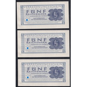 Germany, Set of 5 banknotes (5 Reichsmark), 1944, UNC
