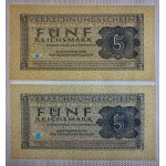 Germany, Set of 5 banknotes (5 Reichsmark), 1944, UNC