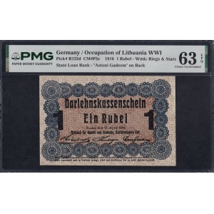 Německo, 1 rubl, 1916, výborný stav UNC 63 EPQ