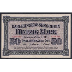Německo, 50 marek, 1918, aUNC