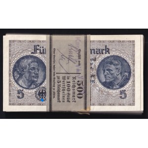 Germany, Set of 100 banknotes (5 Reichsmark), 1940-1945, UNC