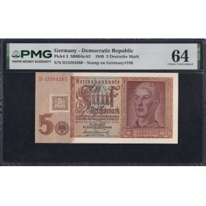 Allemagne (RDA), 5 marks allemands, 1948, UNC 64 « Choice »