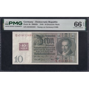 Německo (NDR), 10 německých marek, 1948, Gem UNC 66 EPQ