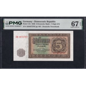Germany (GDR), 5 Deutsche Mark, 1948, Superb Gem UNC 67 EPQ