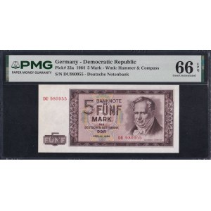 Germany (GDR), 5 Mark, 1964, Gem UNC 66 EPQ