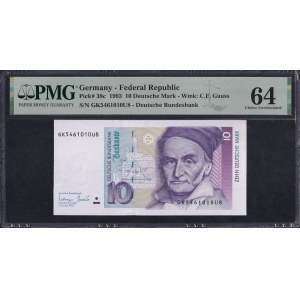 Germany (GFR), 10 Deutsche Mark, 1993, Choice UNC 64