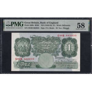 Great Britain, 1 Pound, 1949-55, Choice About UNC 58