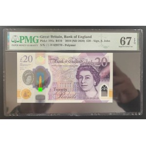 Great Britain, 20 Pounds, 2018 (2020), Superb Gem UNC 67 EPQ