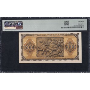 Greece, 5000 Drachmai, 1943, Choice About UNC 58