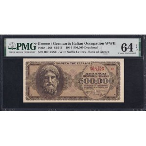 Grecja, 500 000 drachm, 1944 r., stan zachowania Choice UNC 64 EPQ