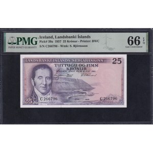 Island, 25 korun, 1957, Gem UNC 66 EPQ