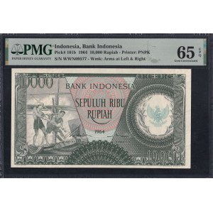 Indonesia, 10.000 Rupiah, 1964, Gem UNC 65 EPQ