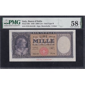 Italy, 1000 Lire, 1949, Choice About UNC 58 EPQ