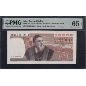 Italy, 20.000 Lire, 1975, Gem UNC 65 EPQ