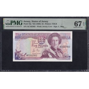Jersey, 5 Pounds, 1989, Superb Gem UNC 67 EPQ