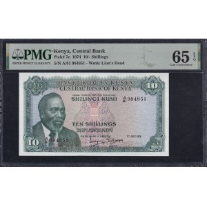 Kenya, 10 Shillings, 1974, Gem UNC 65 EPQ