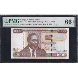 Kenya, 1000 Shillings, 2009, Gem UNC 66 EPQ