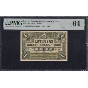 Latvia, 1 Ruble, 1919, Choice UNC 64
