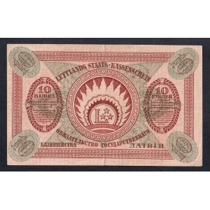Latvia, 10 Rubles, 1919, VF